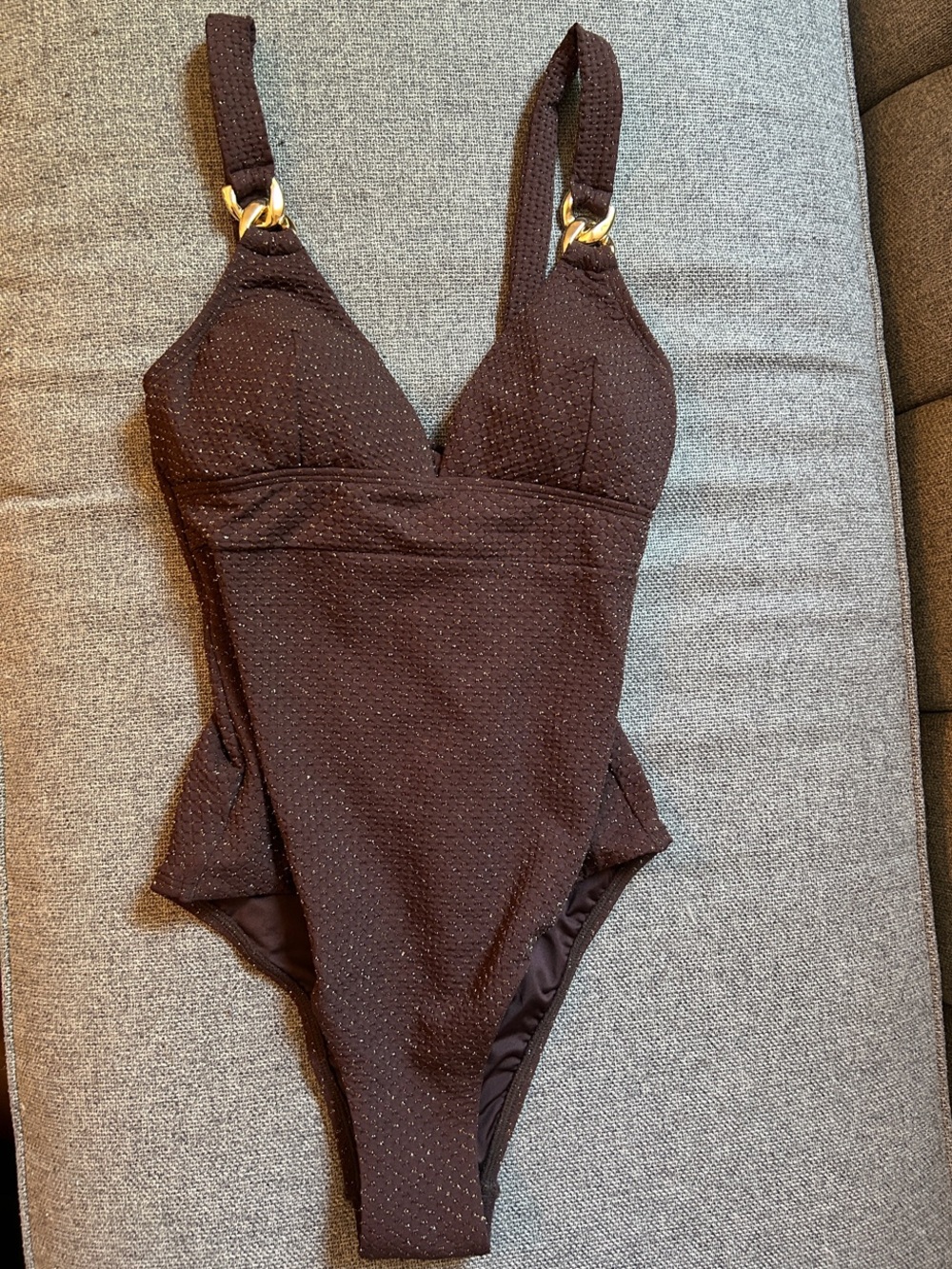 Golden-Brown One-Piece Swimsuit